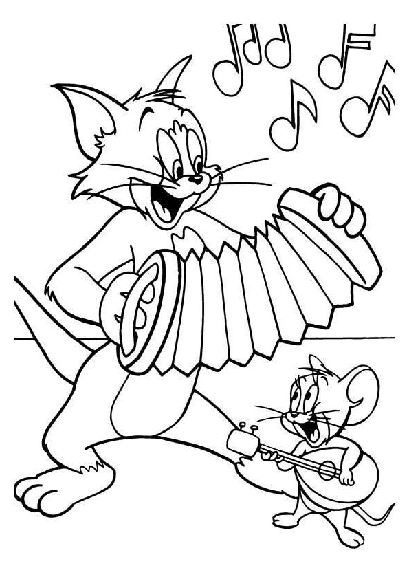 Tom i Jerry są muzykami kolorowanka do druku